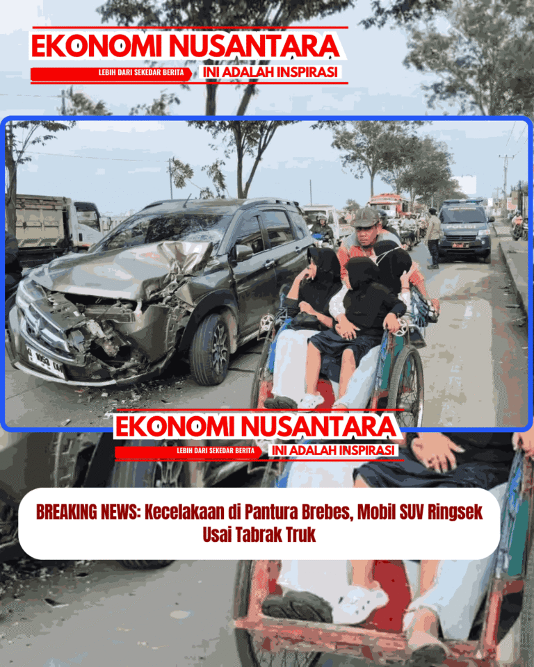 BREAKING NEWS: Kecelakaan di Pantura Brebes, Mobil SUV Ringsek Usai Tabrak Truk