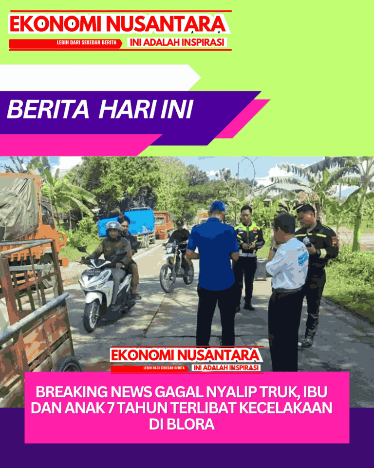 BREAKING NEWS Gagal Nyalip Truk, Ibu dan Anak 7 Tahun Terlibat Kecelakaan di Blora