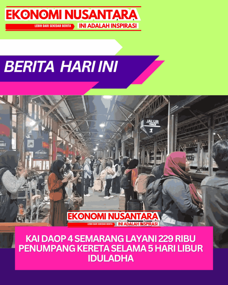 KAI Daop 4 Semarang Layani 229 Ribu Penumpang Kereta Selama 5 Hari Libur Iduladha