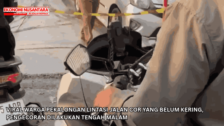 Viral Warga Pekalongan Lintasi Jalan Cor yang Belum Kering, Pengecoran Dilakukan Tengah Malam